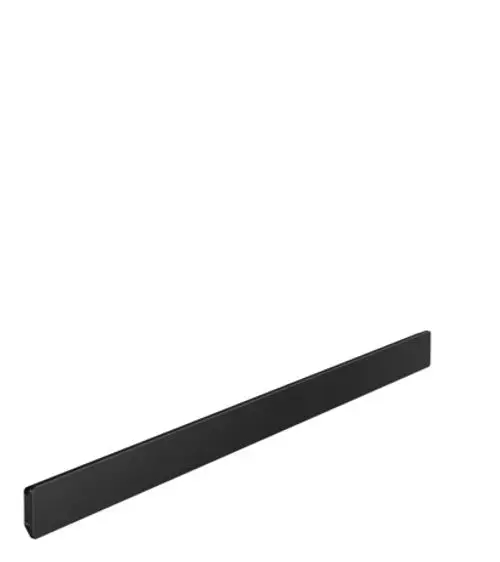 Schlichte schwarze Wandstange von Hansgrohe, geeignet für die Montage an Wänden zur Unterstützung von Zubehör oder Handtüchern in Badezimmern.